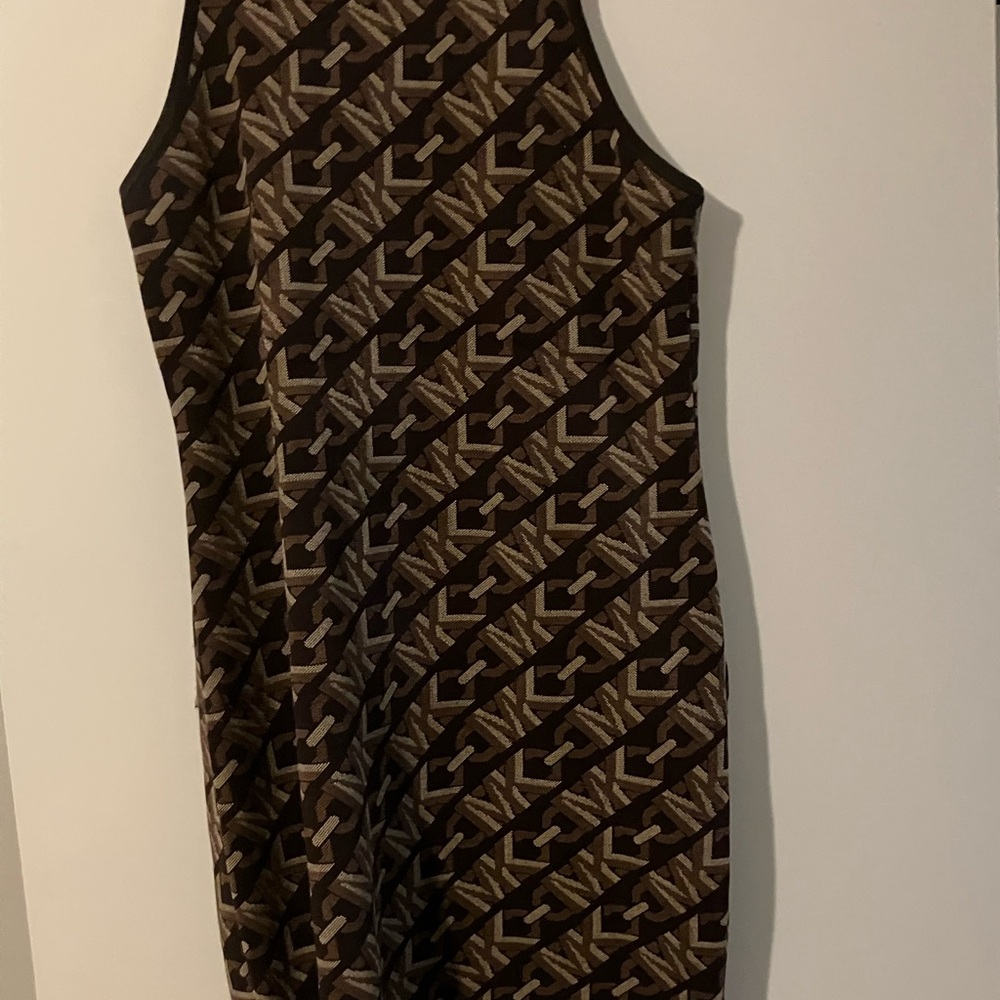 Michael Kors Black and Tan Sheath Mini Dress